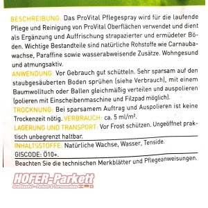 PV-  Pflegest -Applikator-Wischpflege-Spray500ml