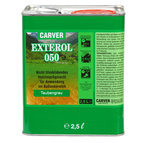 Carver Exterol 050 Terrassenöl - GRIGIO TORTORA -  2,5lt (Taubengrau)