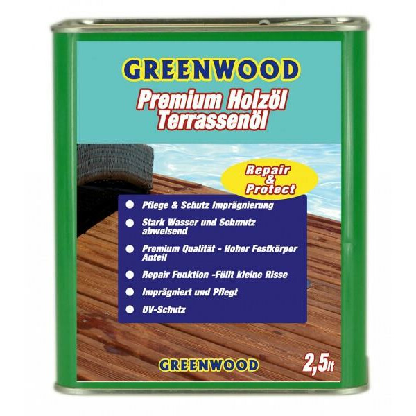 Holzöl Teak 2,5lt. - Repair&Protect - Greenwood - Premium Holzöl