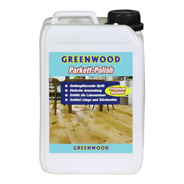 Greenwood Parkettpolish Seidenglanz 3lt -  Grund-Erstschutz & Dauerpflege