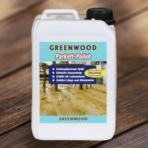 Greenwood Parkettpolish Seidenglanz 3lt -  Grund-Erstschutz & Dauerpflege
