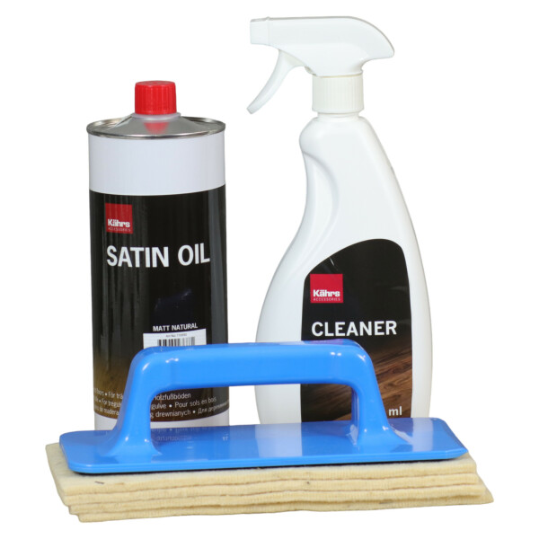 Kährs Satin Oil MATT - 1 Liter Pflegeöl; Spray Cleaner und Padset