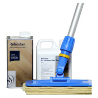 Tarkett Hartwachs-Öl Refresher 1lt Hartwachs Auffrischer 1x Bioclean inkl. Stiehlpadhalter und 4 Schafwollpads