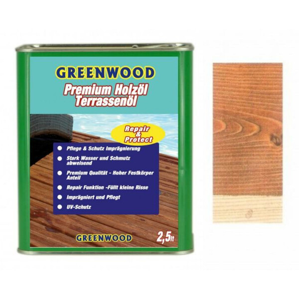 Holzöl Cumaru-Rot 2,5lt. - Repair&Protect - Greenwood - Premium Holzöl