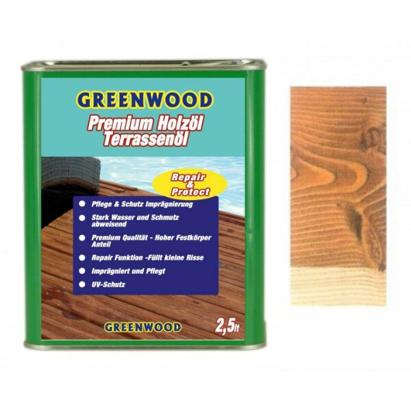 Holzöl Bangkirai  2,5lt. - Repair&Protect - Greenwood - Premium Holzöl